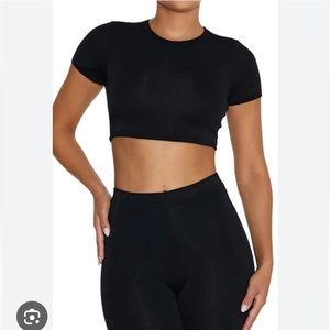 Naked Wardrobe Crewneck Short Sleeve Crop